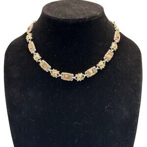 Premier Designs Blaine Mixed‎ Materials Antiqued Silver Gold Plated Glass Stones